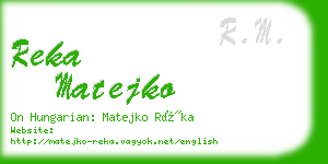 reka matejko business card